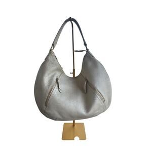 Cole Haan Champagne Pebbled Leather Hobo Shoulder Bag